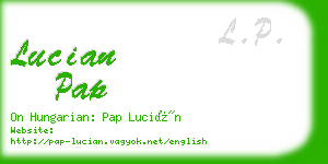 lucian pap business card